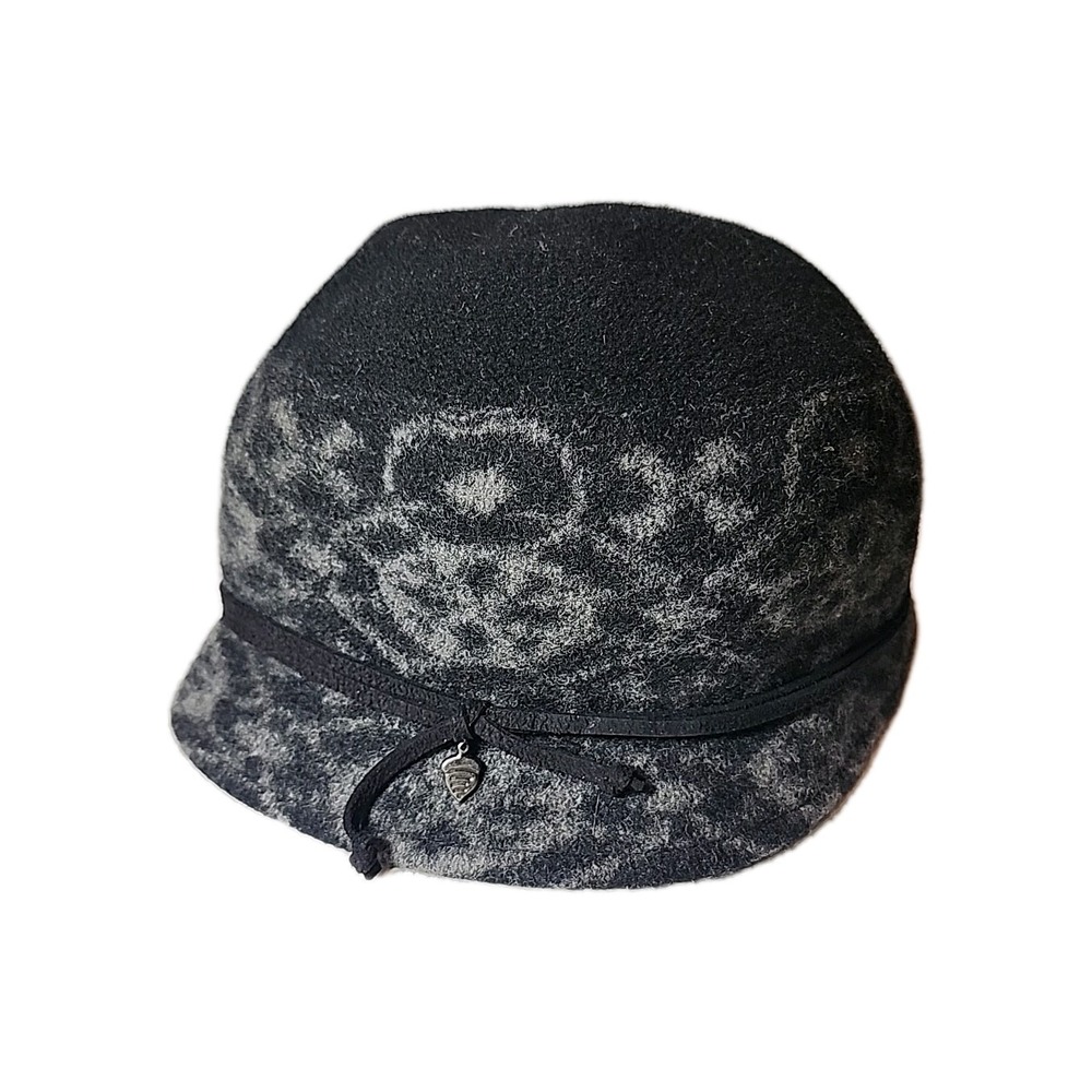 ACORN Womens Wool Bucket Hat One Size Black And Grey